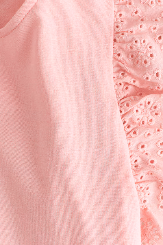 Свитер с рюшами из английского кружева