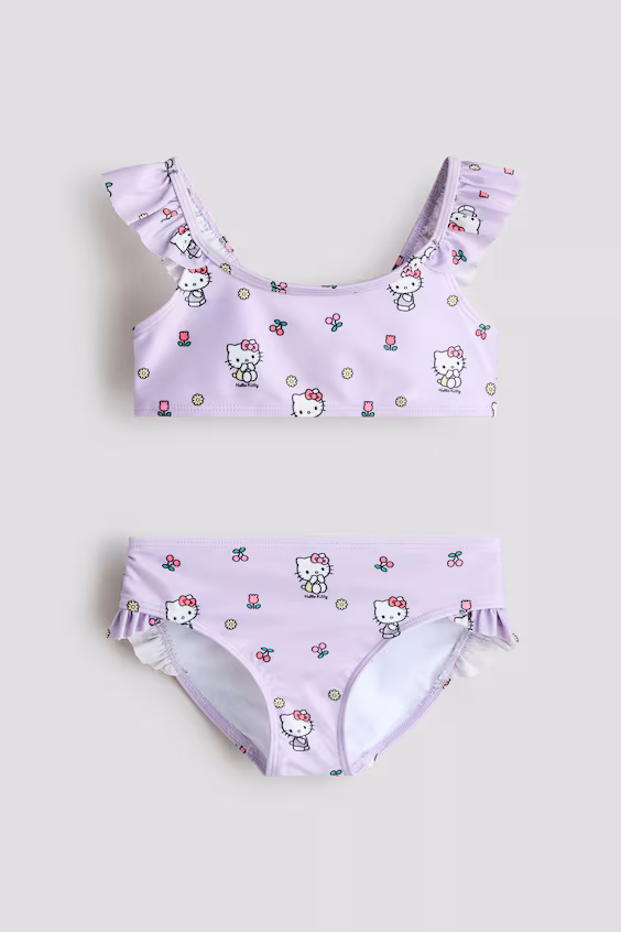 Купальник с принтом и оборками