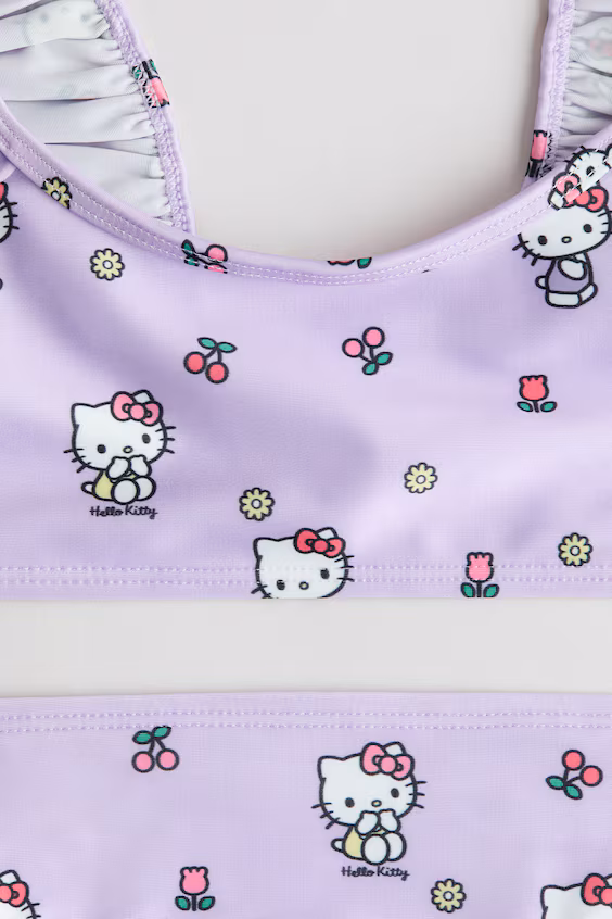 Купальник с принтом и оборками