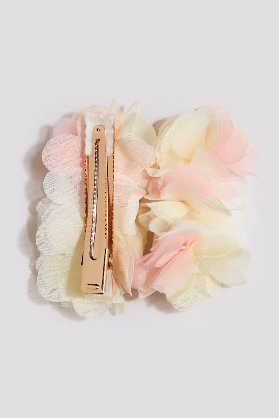 Набор из 2 заколок для волос с цветочными аппликациями