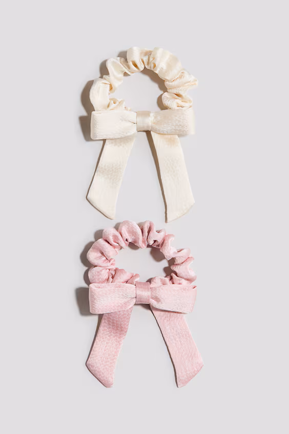 Набор из 2 резинок для волос с бантом