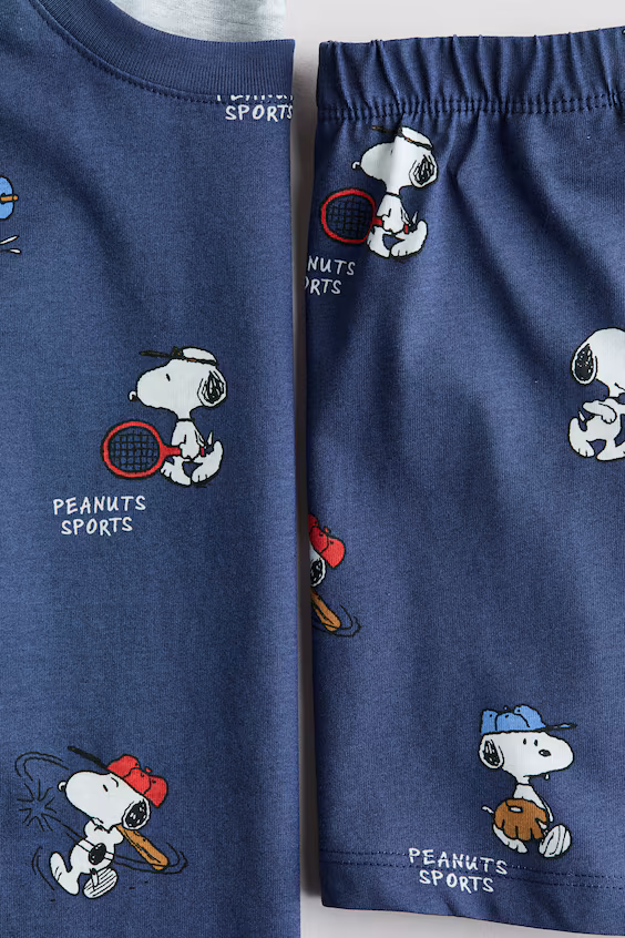 Пижама в хлопковой ткани с принтом