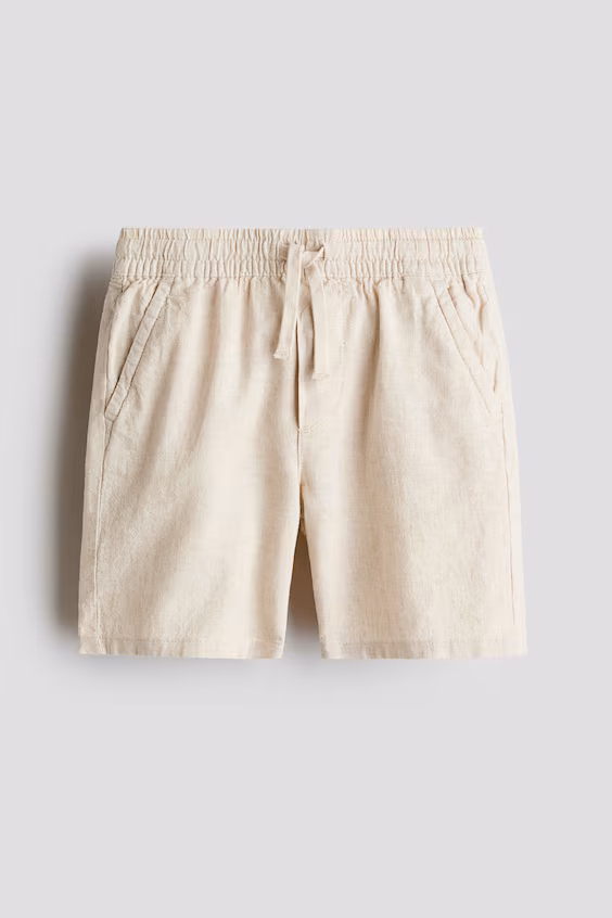 Шорты из льняной смеси с завязкой