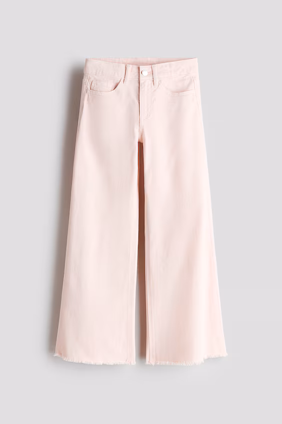 Брюки из бархата с широкими штанинами