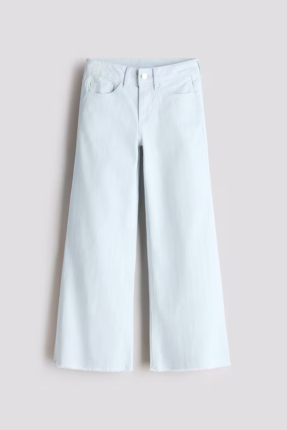 Брюки из саржи с широкими штанинами