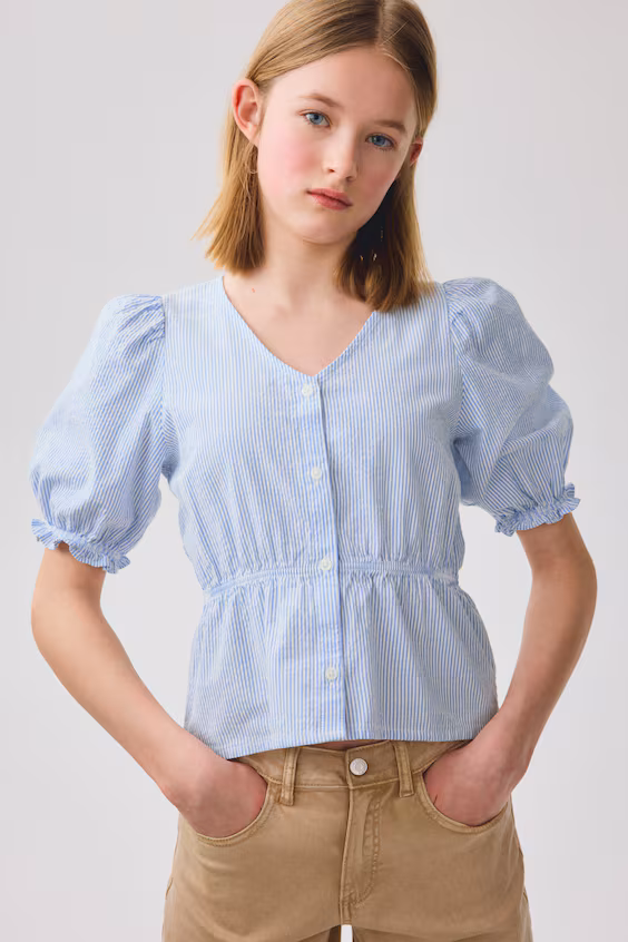 Блуза из вельвета с объемными рукавами