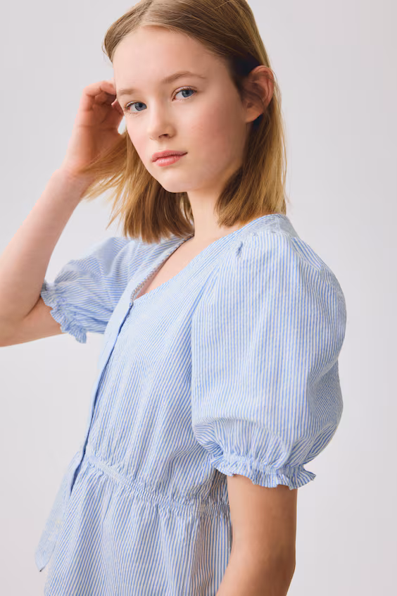 Блуза из вельвета с объемными рукавами