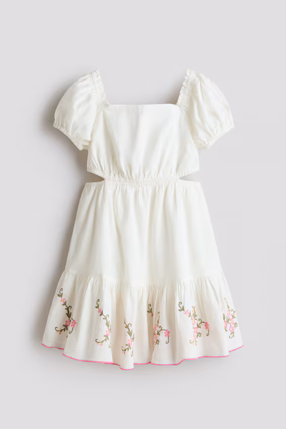 Платье из хлопка с вышивкой