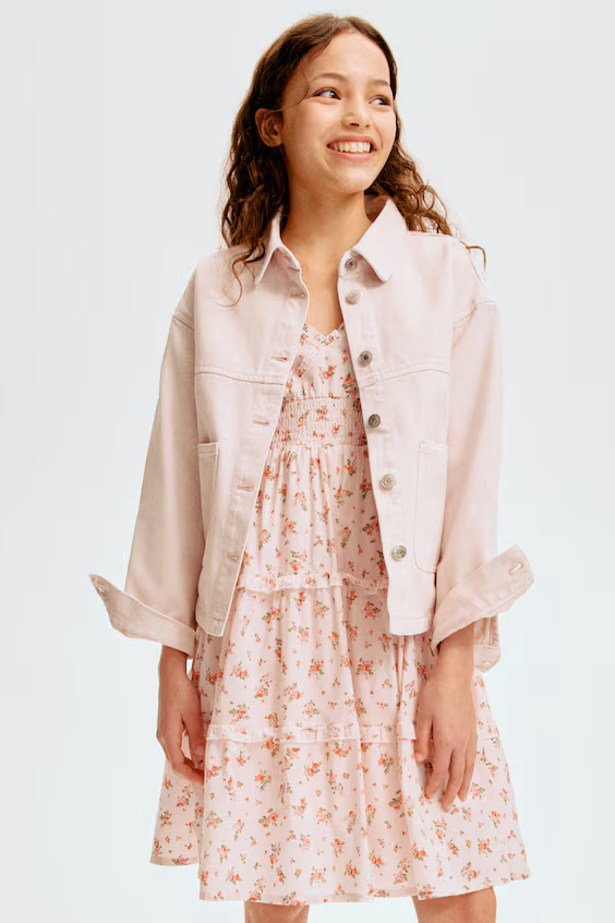 Платье из хлопка с участками в складку