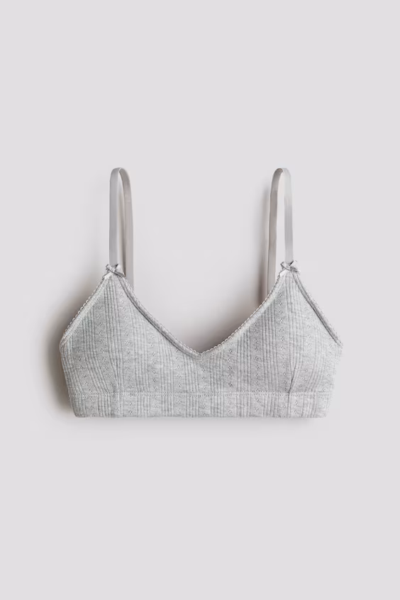 Топ с подкладкой и лямками из хлопкового плетения