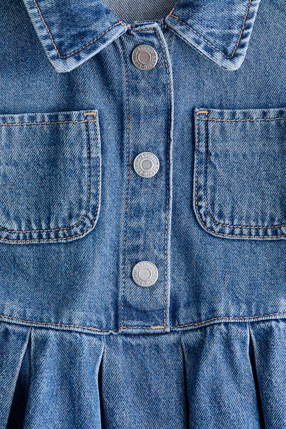 Джинсовое платье с воротником