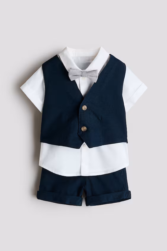 Элегантный набор из 4 элементов в смесовой ткани льна