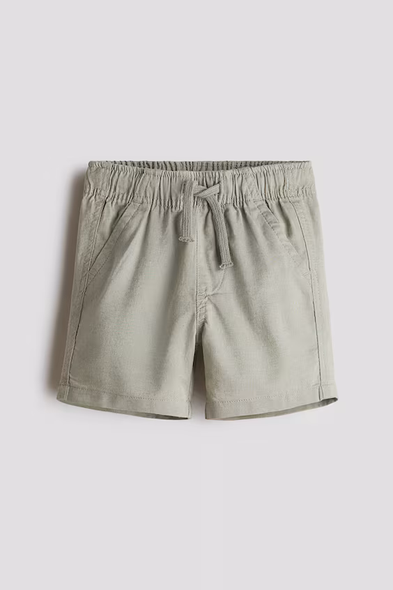 Шорты из смесовой ткани льна