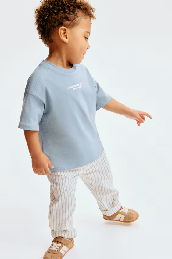 Брюки из смесовой ткани льна