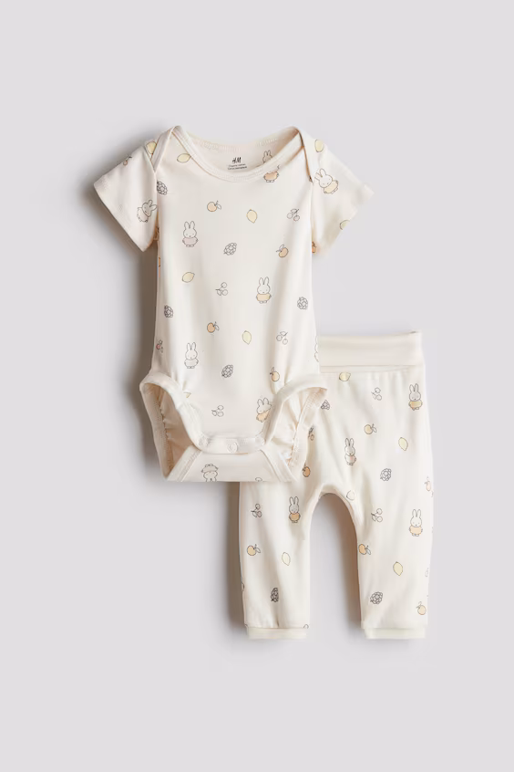 Комплект из 2-х хлопковых предметов с принтом