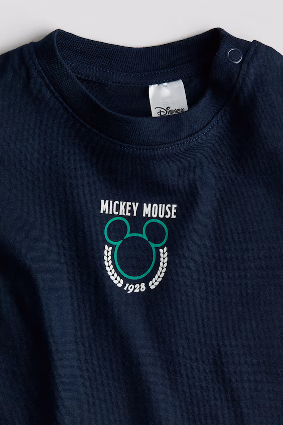 Футболка из хлопка с принтом микки мауса