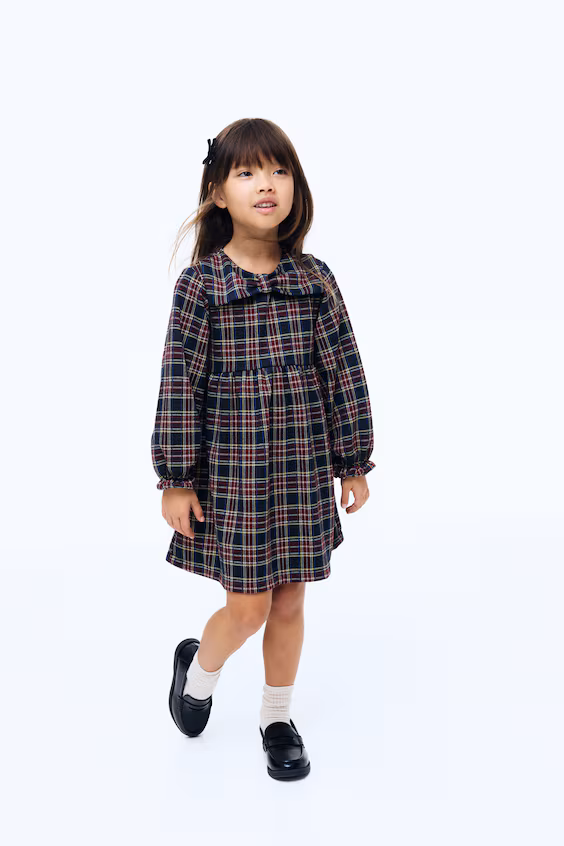 Платье из джерси в клетку