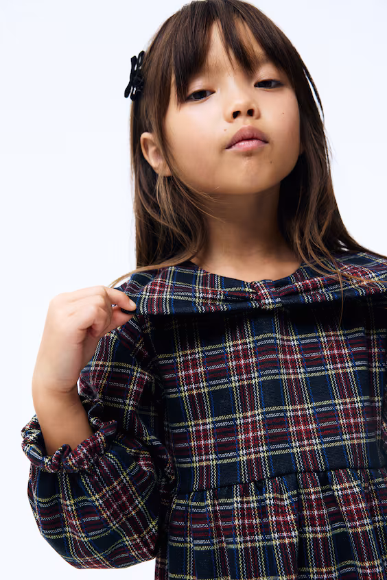 Платье из джерси в клетку