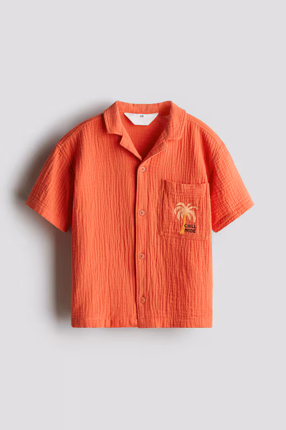 Рубашка-курорт из хлопковой муселина