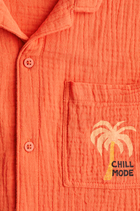 Рубашка-курорт из хлопковой муселина