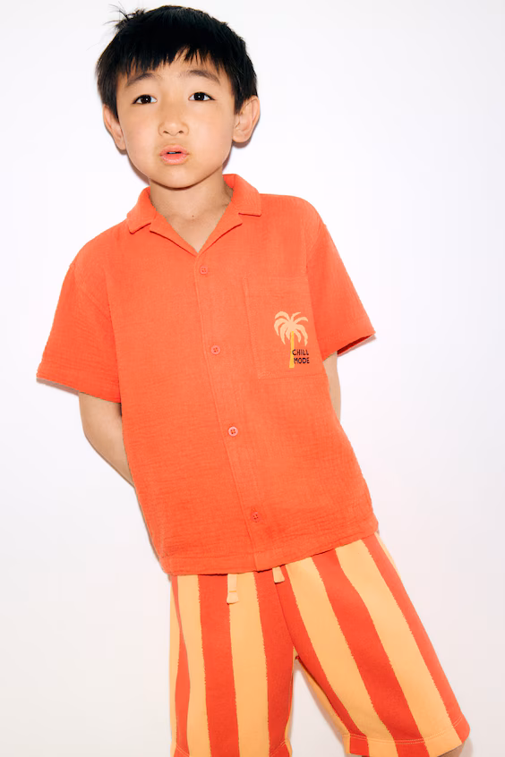 Рубашка-курорт из хлопковой муселина