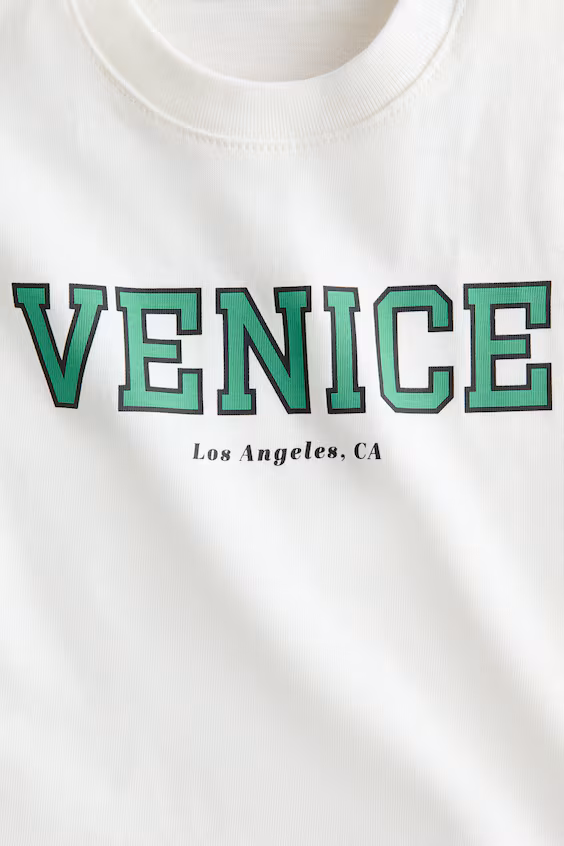 Футболка с принтом из хлопка