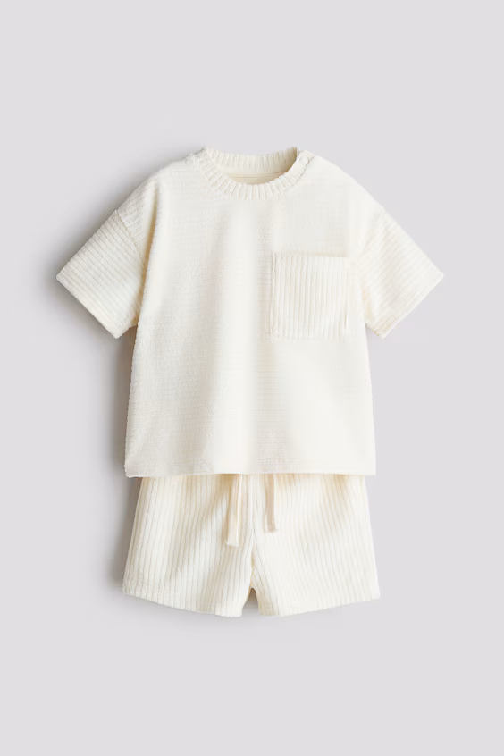 Комплект из 2 предметов в рубчике из футера