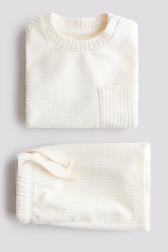 Комплект из 2 предметов в рубчике из футера