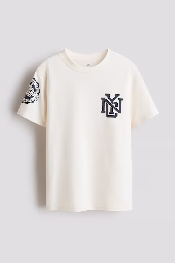 Футболка с принтом из хлопка