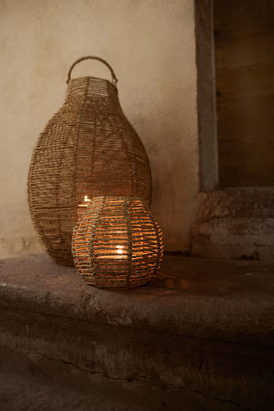 Светильник для свечи из морской травы