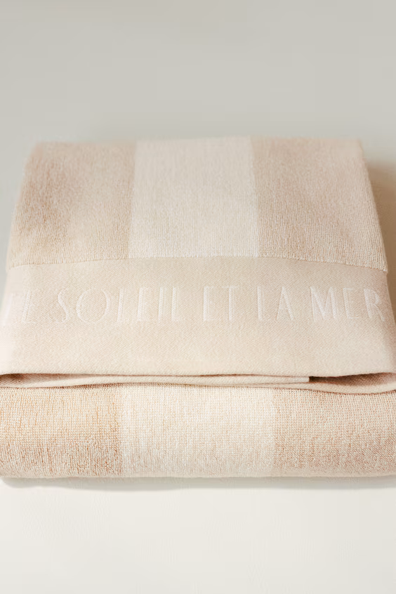 Пляжное полотенце в полоску из хлопка