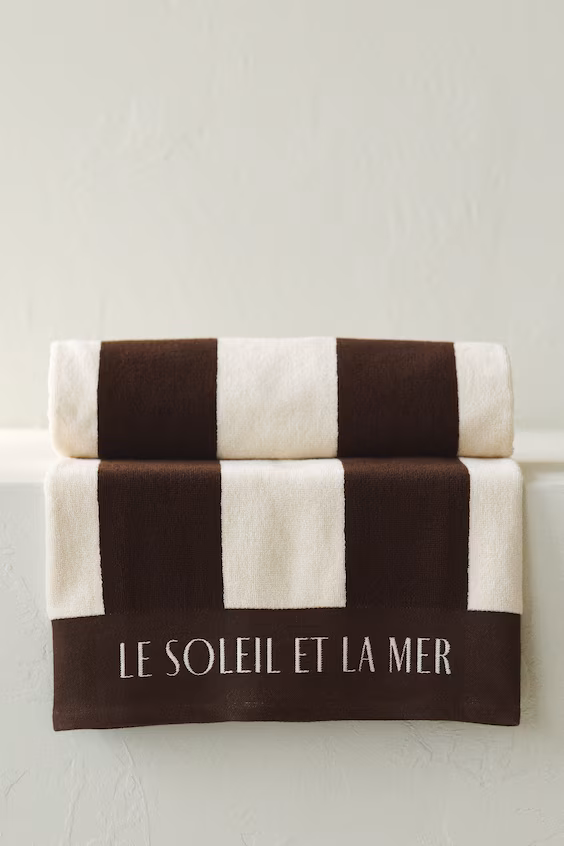 Пляжное полотенце в полоску из хлопка