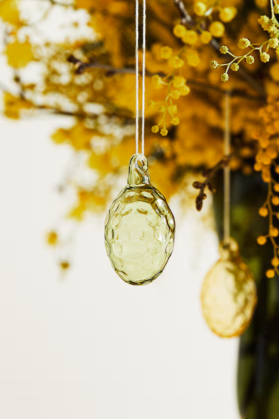 Набор из 2 стеклянных пасхальных декораций