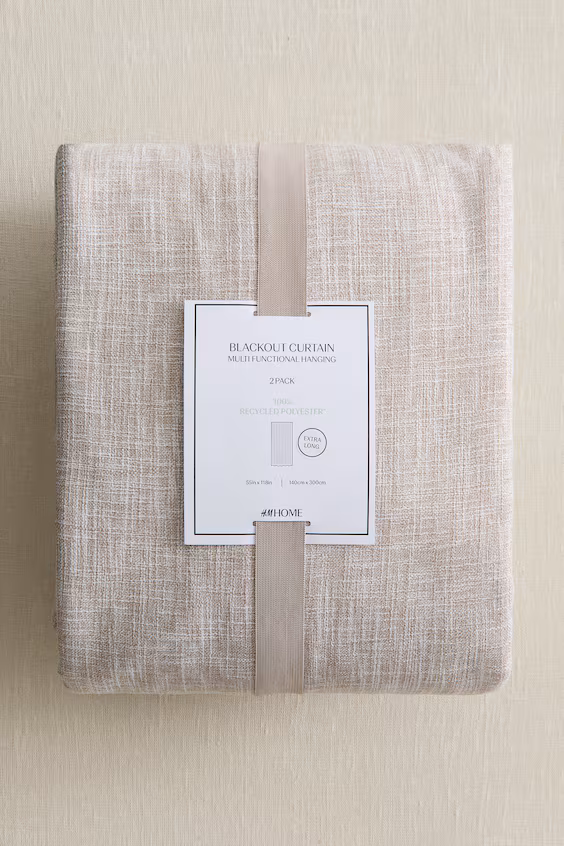 Набор из 2 длинных занавесок с подкладкой