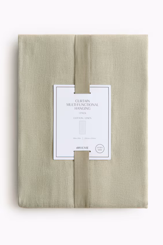 Набор из 1 длинной занавески из льняной смеси