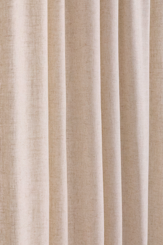 Набор из 2 очень длинных занавесок из смесового льна