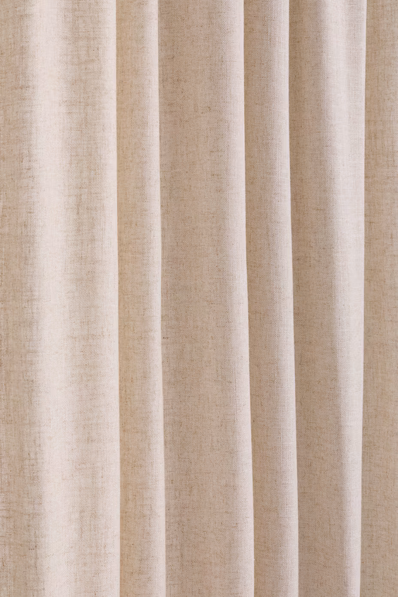 Набор из 1 широкой занавески из смесового льна