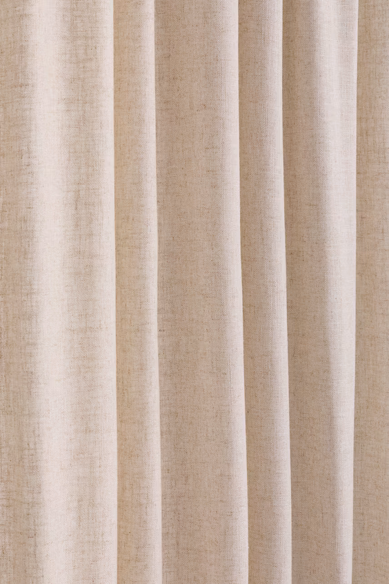 Набор из 1 длинной занавески из смесового льна