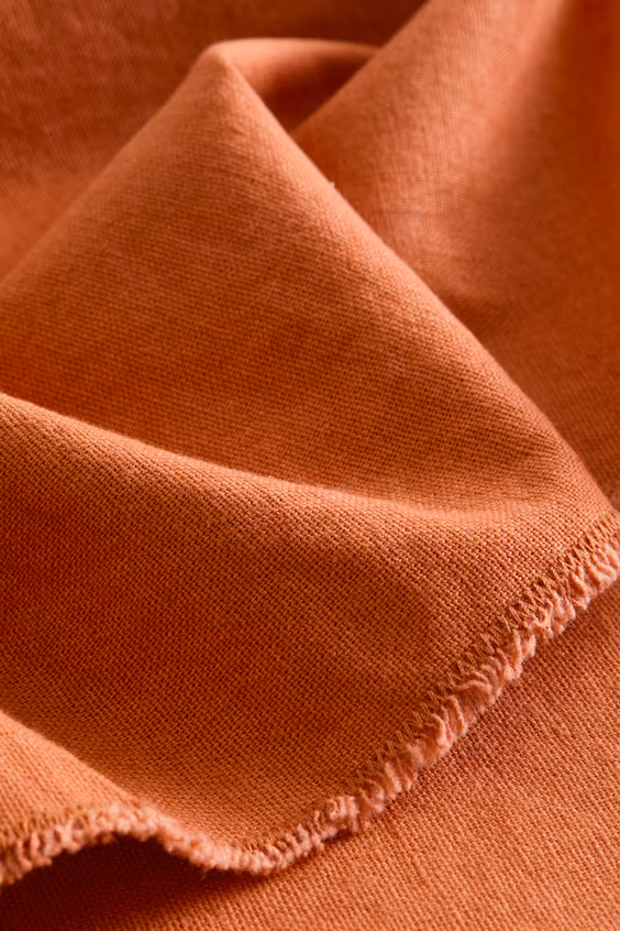 Текстильная дорожка из смесовой льняной ткани с бахромой