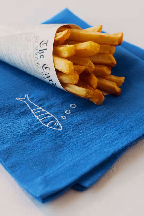 Набор из 4 салфеток с вышивкой из смеси льна