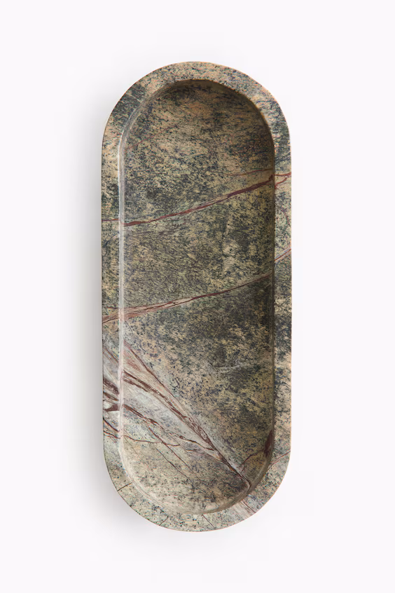 Прямоугольная тарелка из мрамора