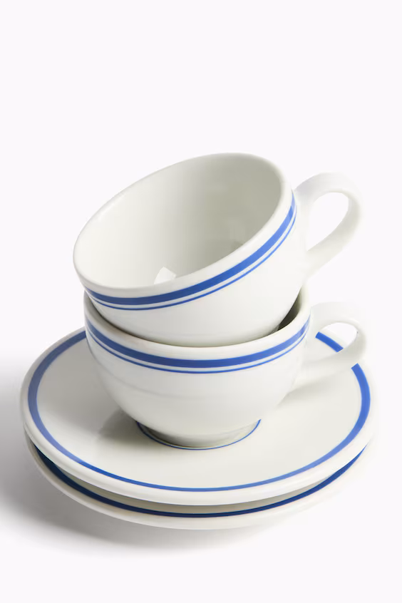 Набор из 2 чашек для капучино и блюдца