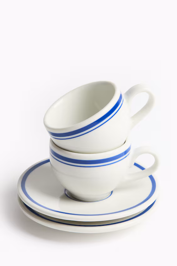 Набор из 2 чашек для эспрессо и блюдца