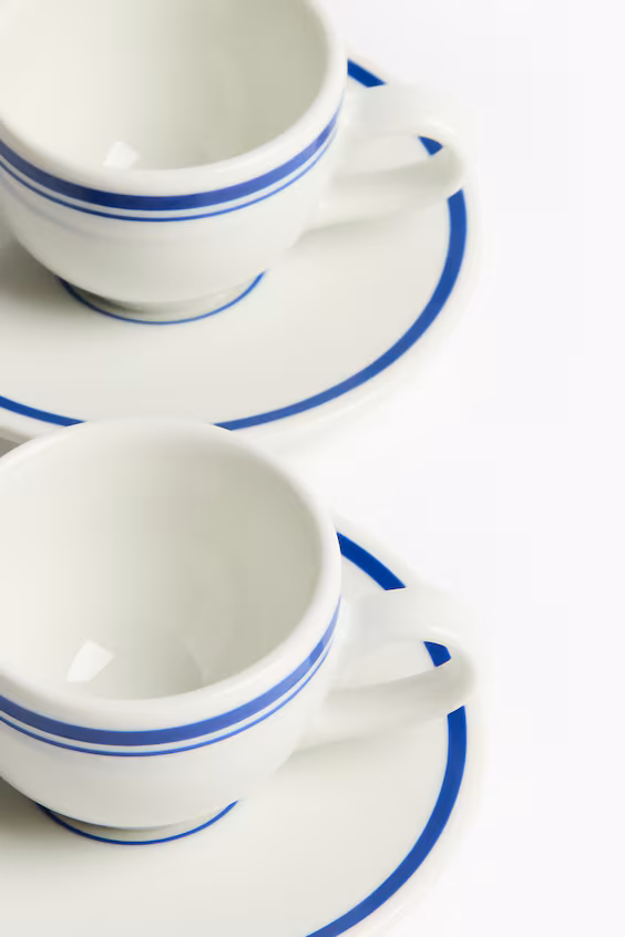 Набор из 2 чашек для эспрессо и блюдца