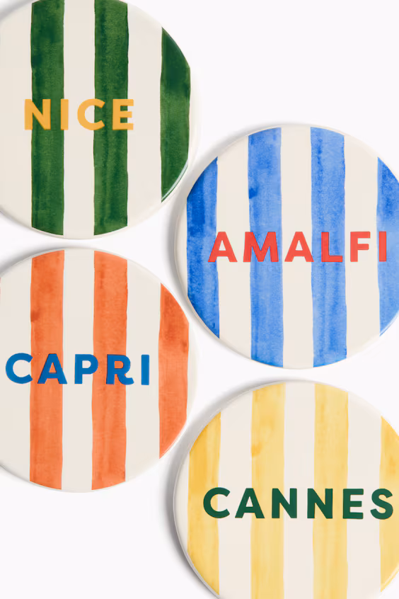 Набор из 4 подставок под стаканы из фарфора