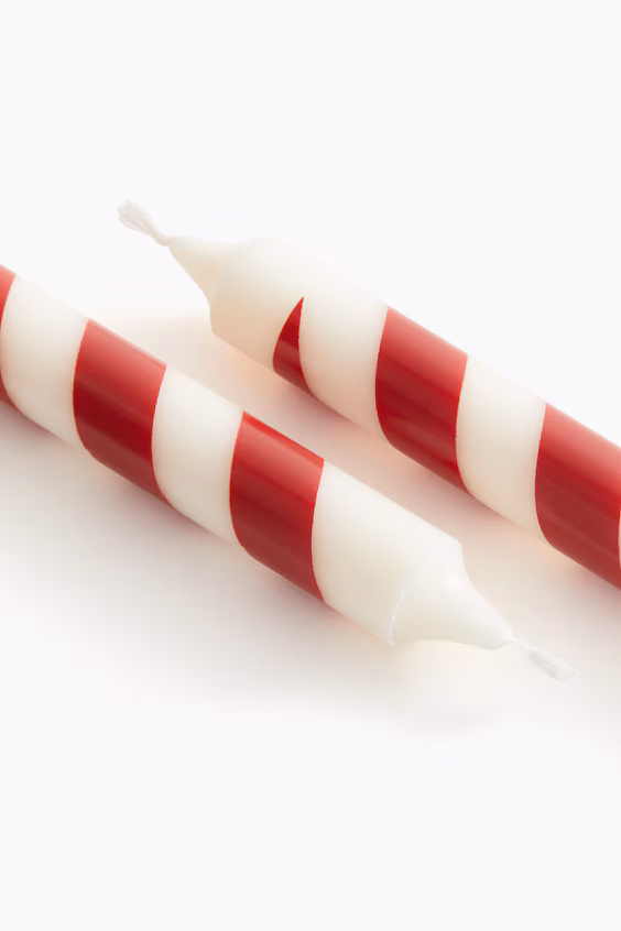 Набор из 2 свечей в форме сладкой трости