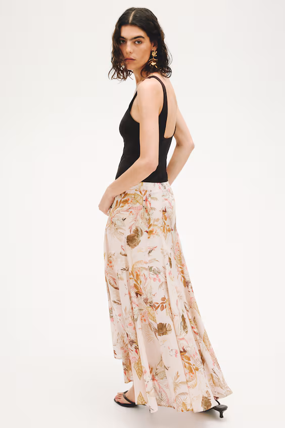 Юбка-колокол вискозного смесового материала