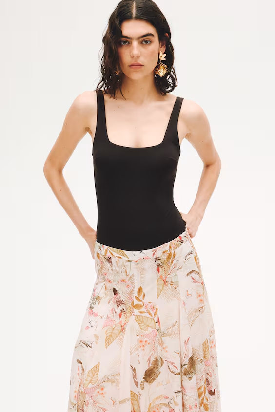 Юбка-колокол вискозного смесового материала