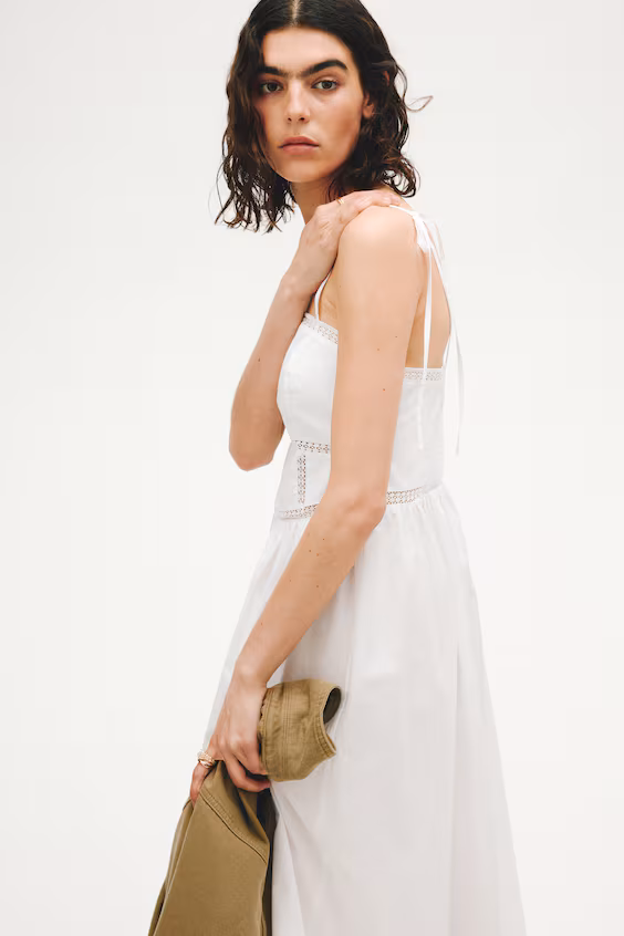 Платье из хлопка с завязками