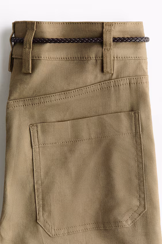 Брюки bootcut из смесового льняного материала